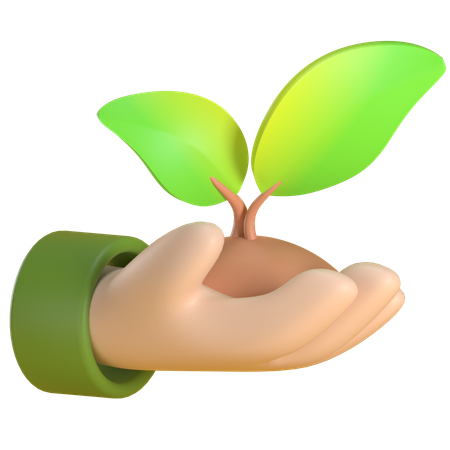 hand with plant 3d icon download in png blend fbx gltf file formats world logo nurture eco friendly pack nature icons 9833502